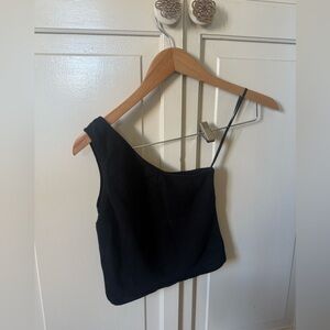 Brandy Melville Black One-Shoulder Tank Top